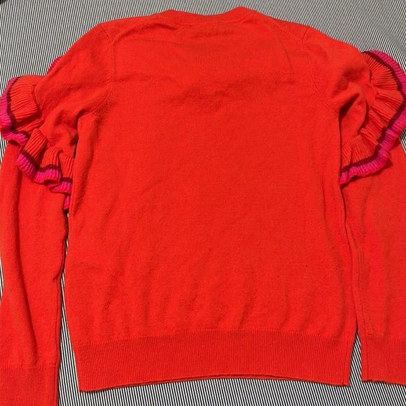 Maje Marinella Red Ruffle Cashmere Sweater Top sz 1 - Picture 6 of 6